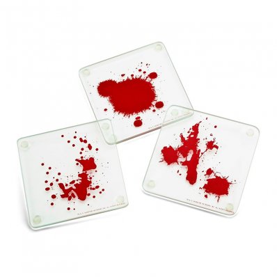 Zestaw podkładek zakrapianych krwią z serialu Dexter